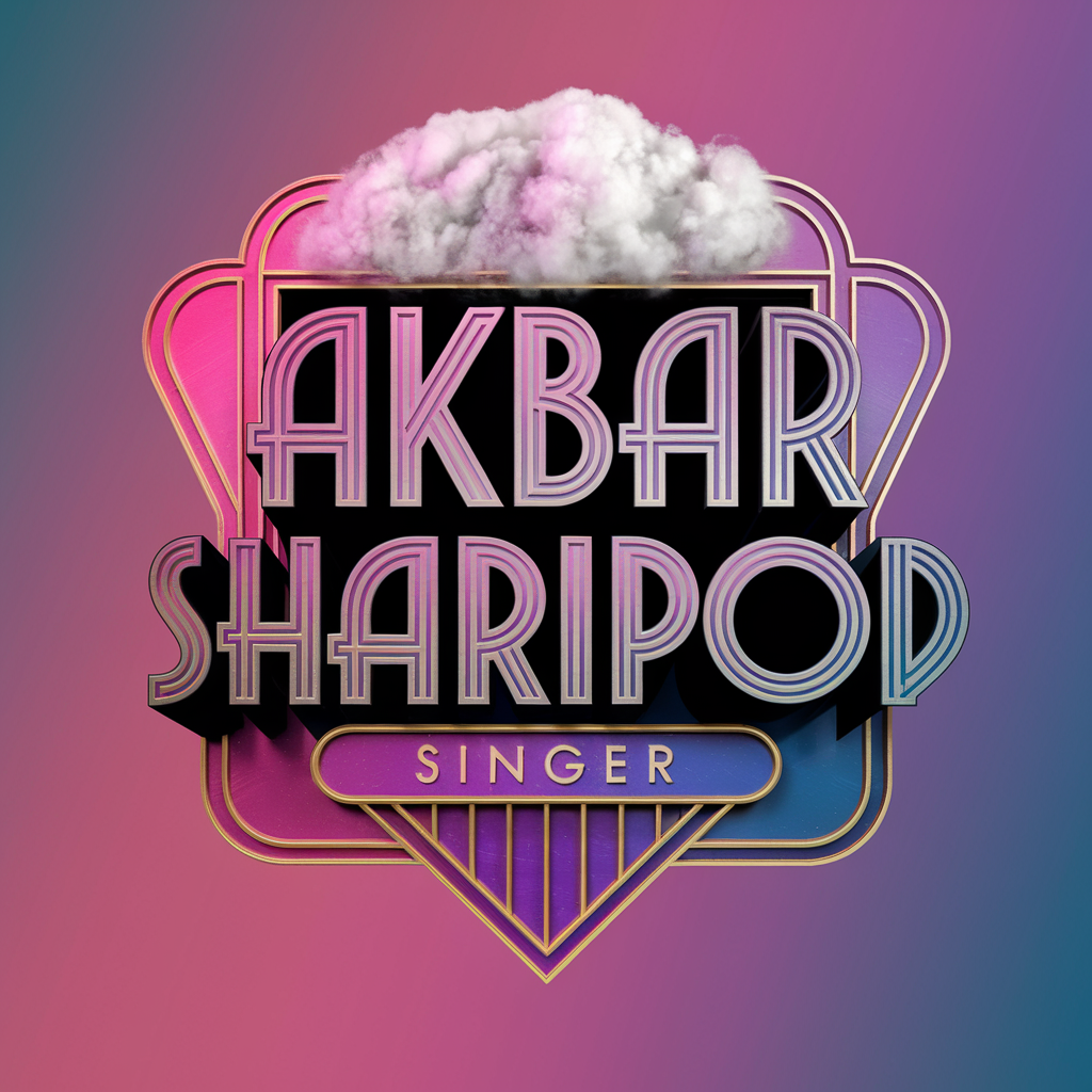 make fluffy 3d logo youtube 
   industry named "akbar sharipov" slogan named "singer " full color style art deco