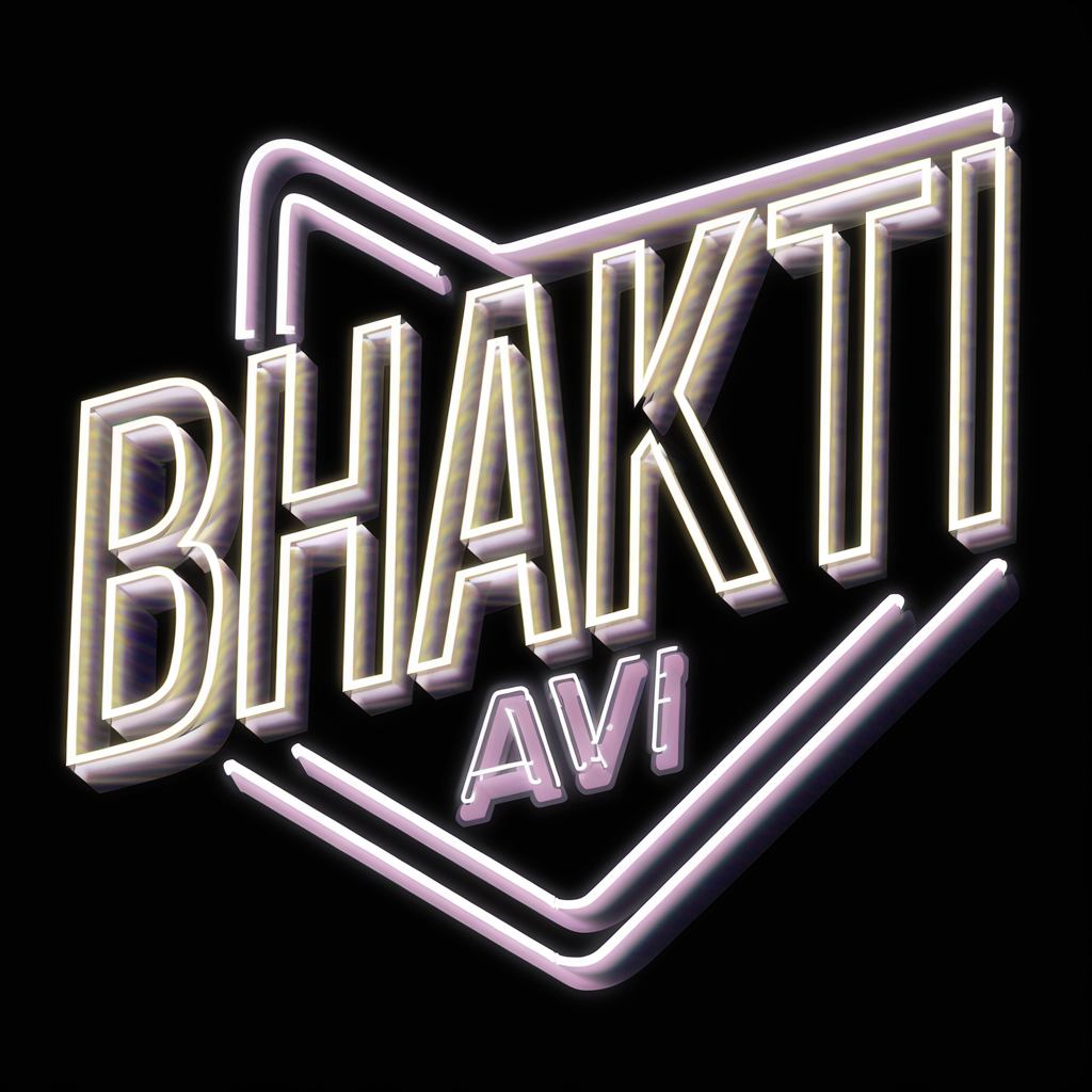 make 3d logo youtube 
   industry named "bhakti" slogan named "avi" full color style neon