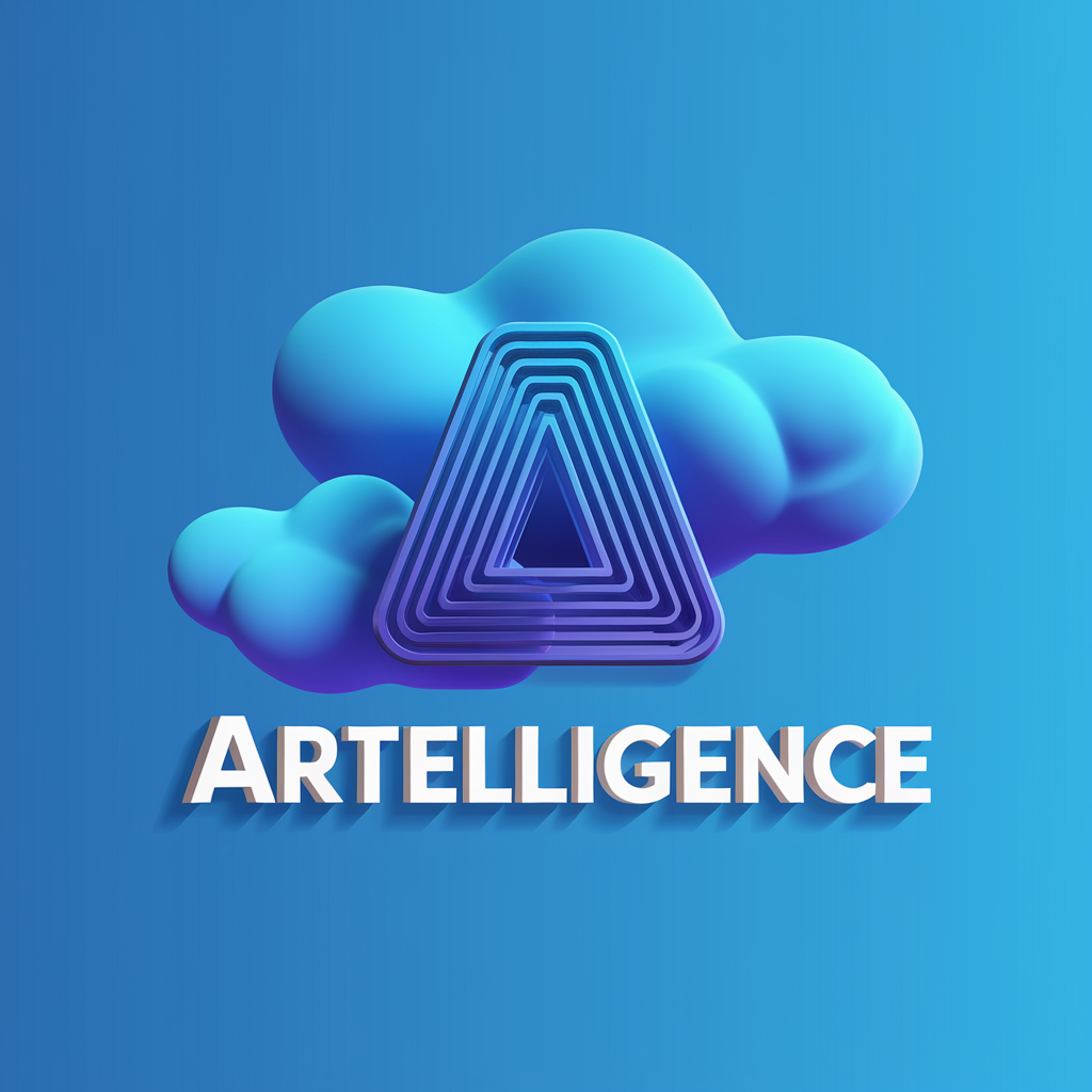 sleek 3d logo design 'artelligence' featuring stylized letter 'a' layered patterns vibrant blue gradient logo accompanied ...