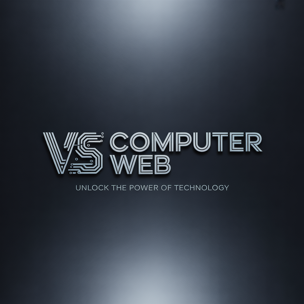Vs computer web logo design sleek modern technology branding (Design ID: dtf2fc)