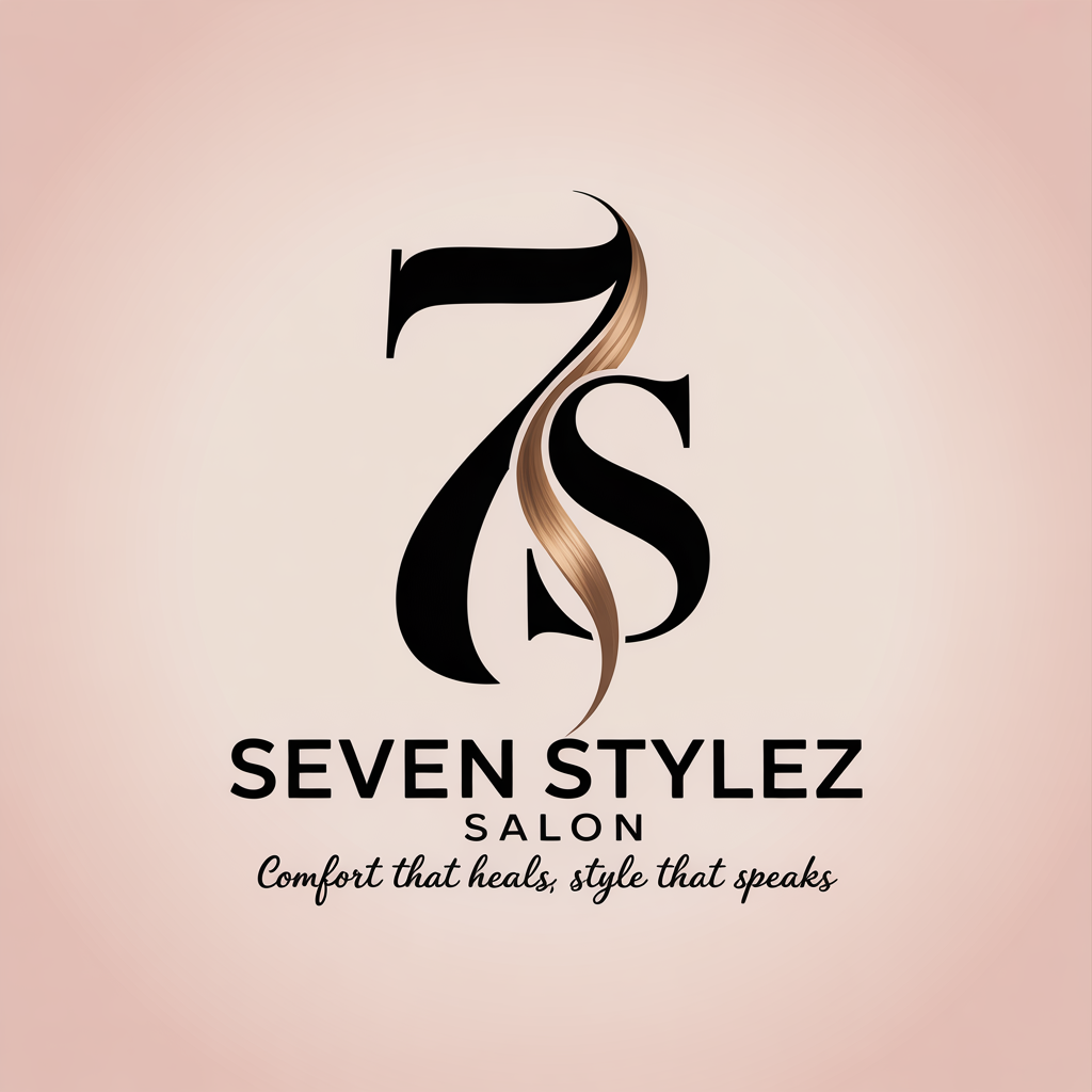 Luxury logo for beauty brand seven stylez salon (Design ID: v4ayyh)